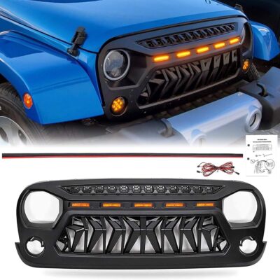 Front Grille With LED Lights For JK 2007-2017