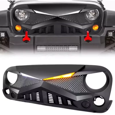 Front Grille With LED Lights For JK 2007-2017